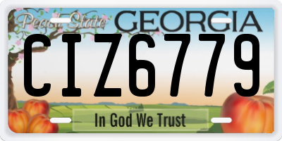 GA license plate CIZ6779