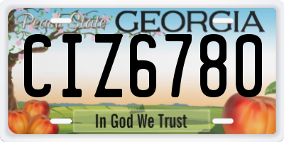 GA license plate CIZ6780