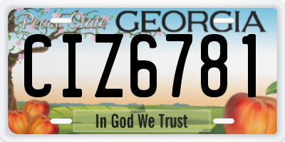 GA license plate CIZ6781