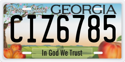 GA license plate CIZ6785