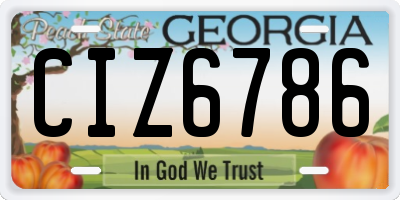 GA license plate CIZ6786