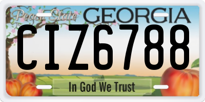 GA license plate CIZ6788