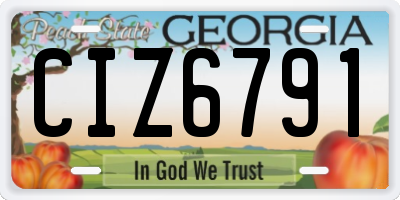 GA license plate CIZ6791