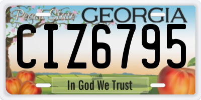 GA license plate CIZ6795