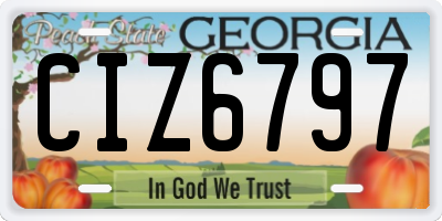 GA license plate CIZ6797