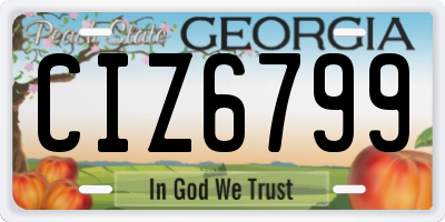 GA license plate CIZ6799