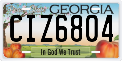 GA license plate CIZ6804