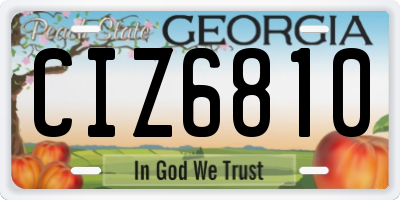 GA license plate CIZ6810