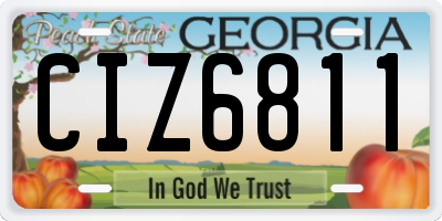 GA license plate CIZ6811