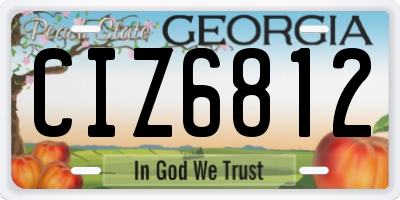 GA license plate CIZ6812