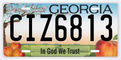 GA license plate CIZ6813