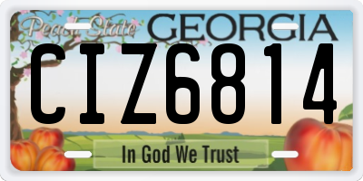 GA license plate CIZ6814