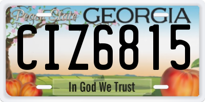 GA license plate CIZ6815