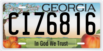 GA license plate CIZ6816