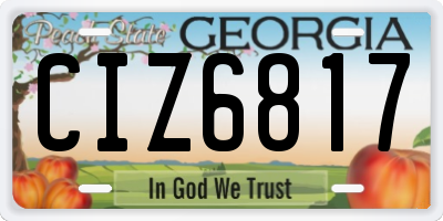 GA license plate CIZ6817