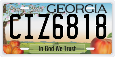 GA license plate CIZ6818