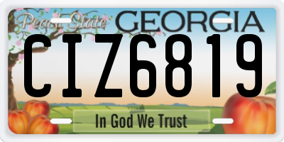 GA license plate CIZ6819