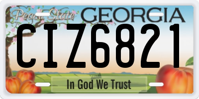 GA license plate CIZ6821