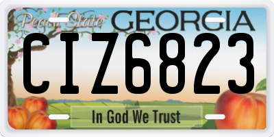 GA license plate CIZ6823