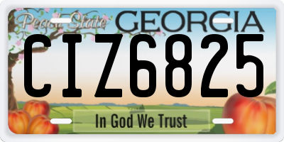 GA license plate CIZ6825