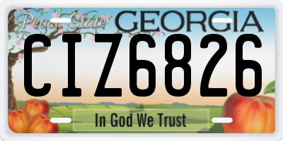 GA license plate CIZ6826