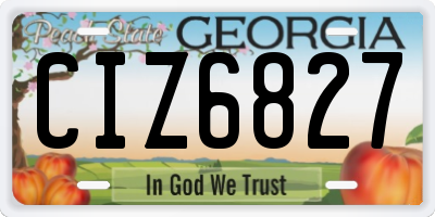 GA license plate CIZ6827