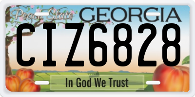 GA license plate CIZ6828