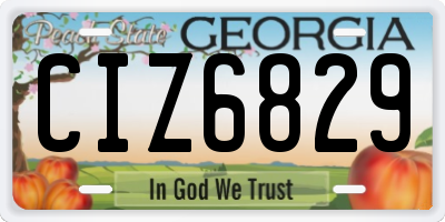 GA license plate CIZ6829