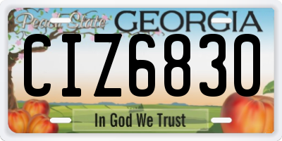 GA license plate CIZ6830
