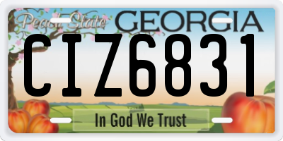 GA license plate CIZ6831