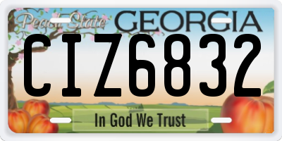 GA license plate CIZ6832