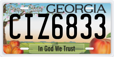 GA license plate CIZ6833