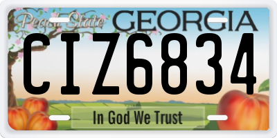 GA license plate CIZ6834