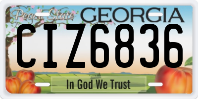 GA license plate CIZ6836