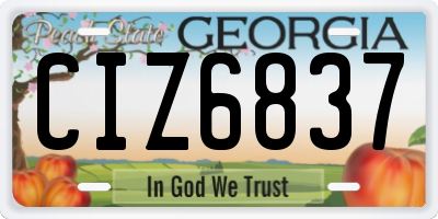 GA license plate CIZ6837