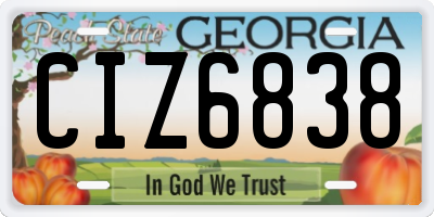 GA license plate CIZ6838