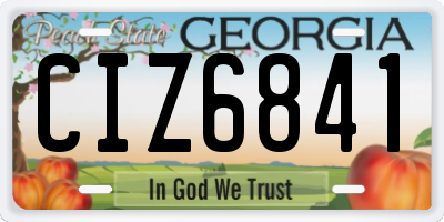 GA license plate CIZ6841