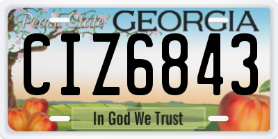 GA license plate CIZ6843