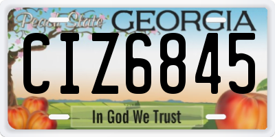 GA license plate CIZ6845