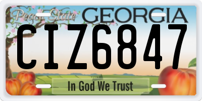 GA license plate CIZ6847