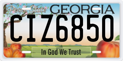 GA license plate CIZ6850