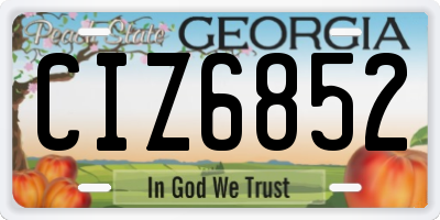 GA license plate CIZ6852