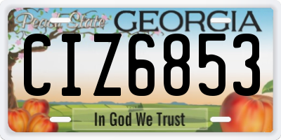 GA license plate CIZ6853