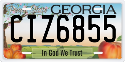 GA license plate CIZ6855