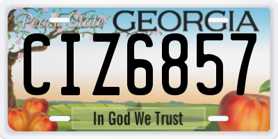 GA license plate CIZ6857