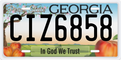 GA license plate CIZ6858