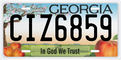 GA license plate CIZ6859