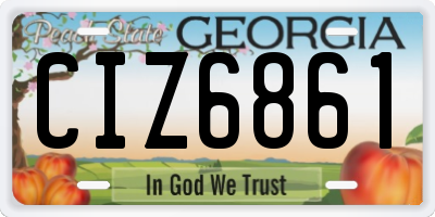 GA license plate CIZ6861