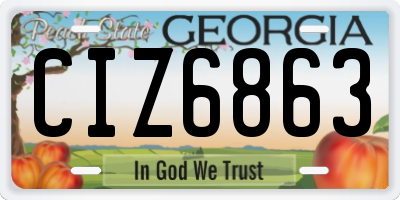GA license plate CIZ6863
