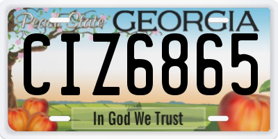 GA license plate CIZ6865